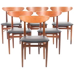 Set of Six Danish Teak Dinner Chairs