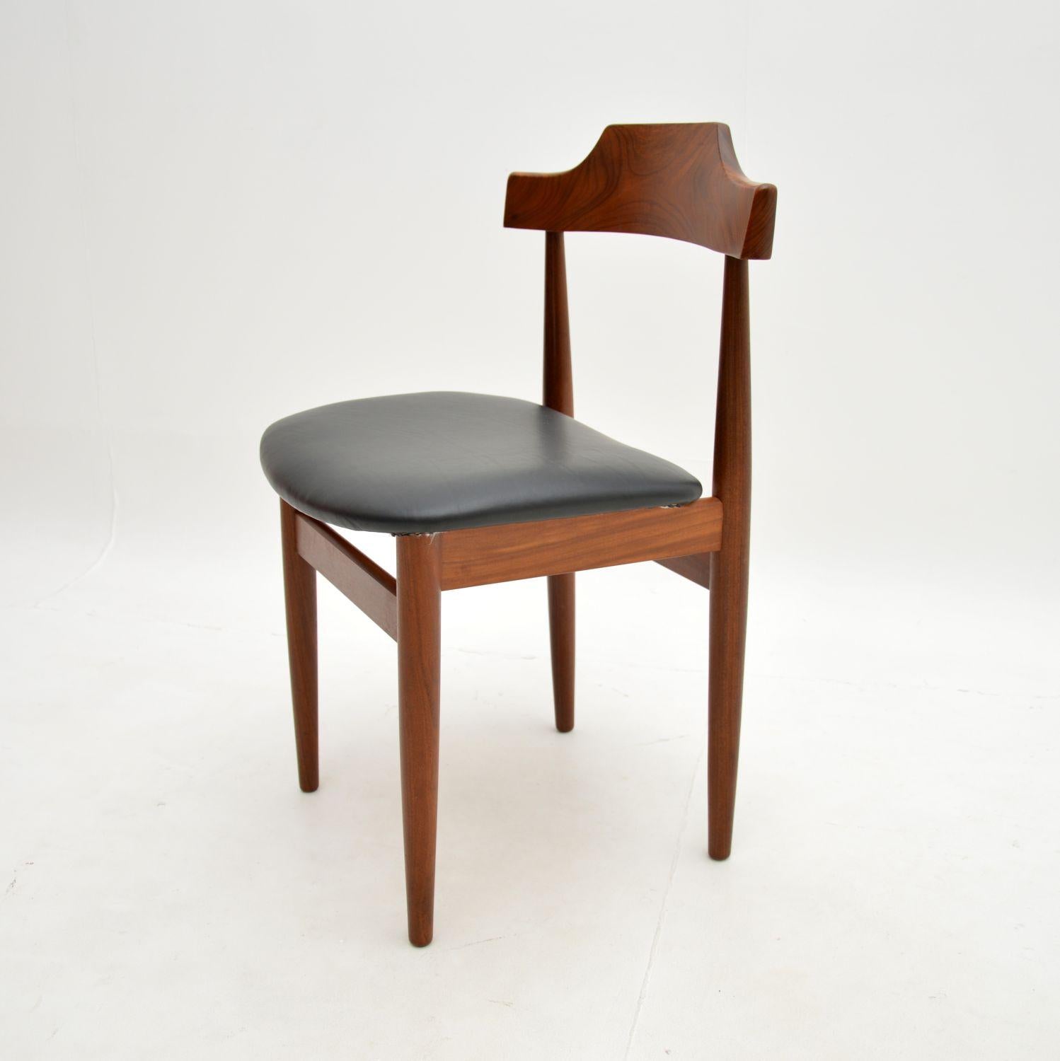 Leather Set of Six Danish Vintage Dining Chairs by Hans Olsen For Sale