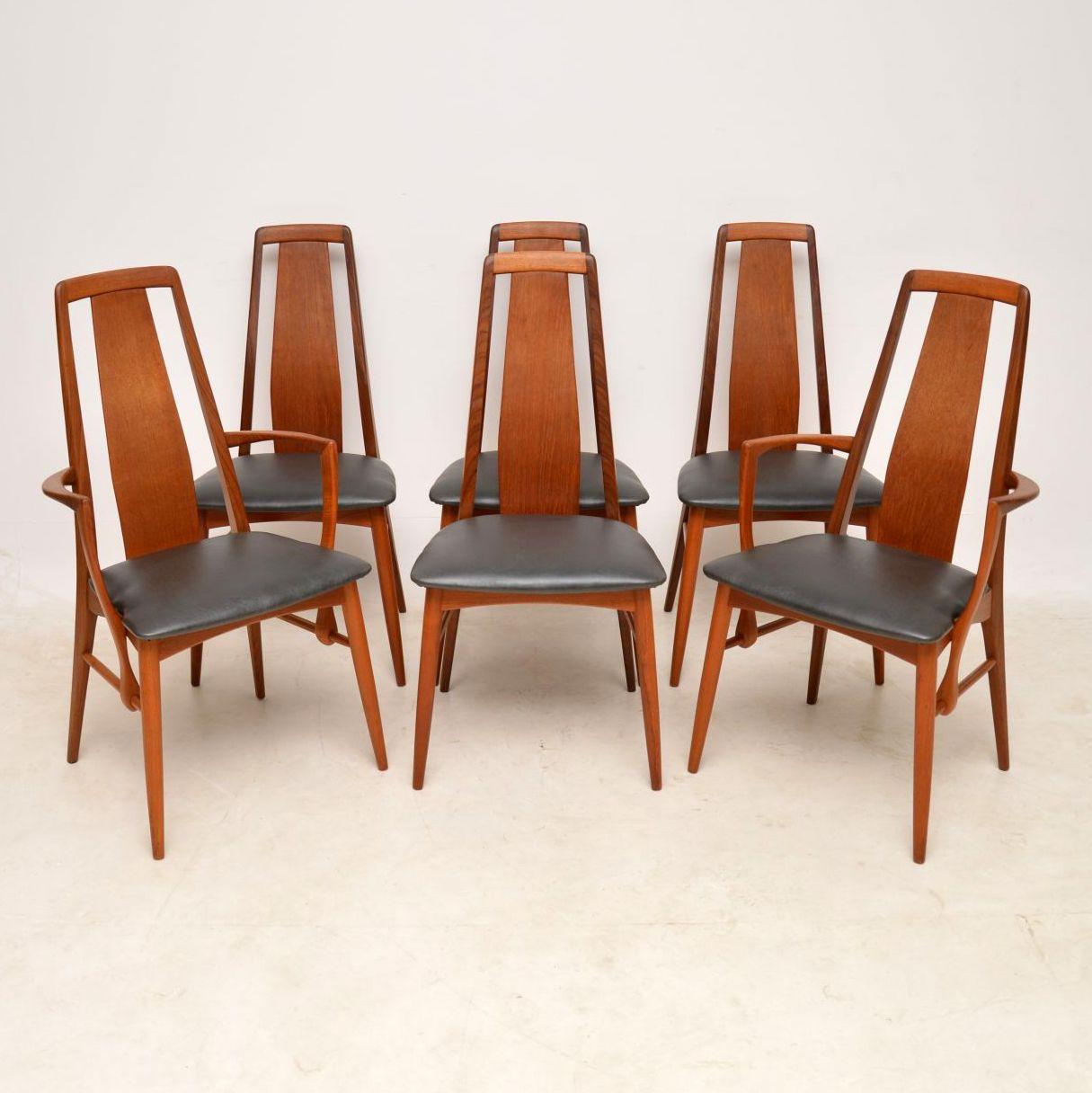 A beautiful set of six Danish vintage teak dining chairs, these are called ‘Eva’ chairs, they were designed by Niels Koefoed, they date from the 1960’s. They are of superb quality and are in excellent condition for their age, there is only some