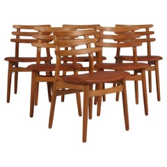 Set of six Danish Vintage Dining Chairs by Poul Volther for FDB, Model J48