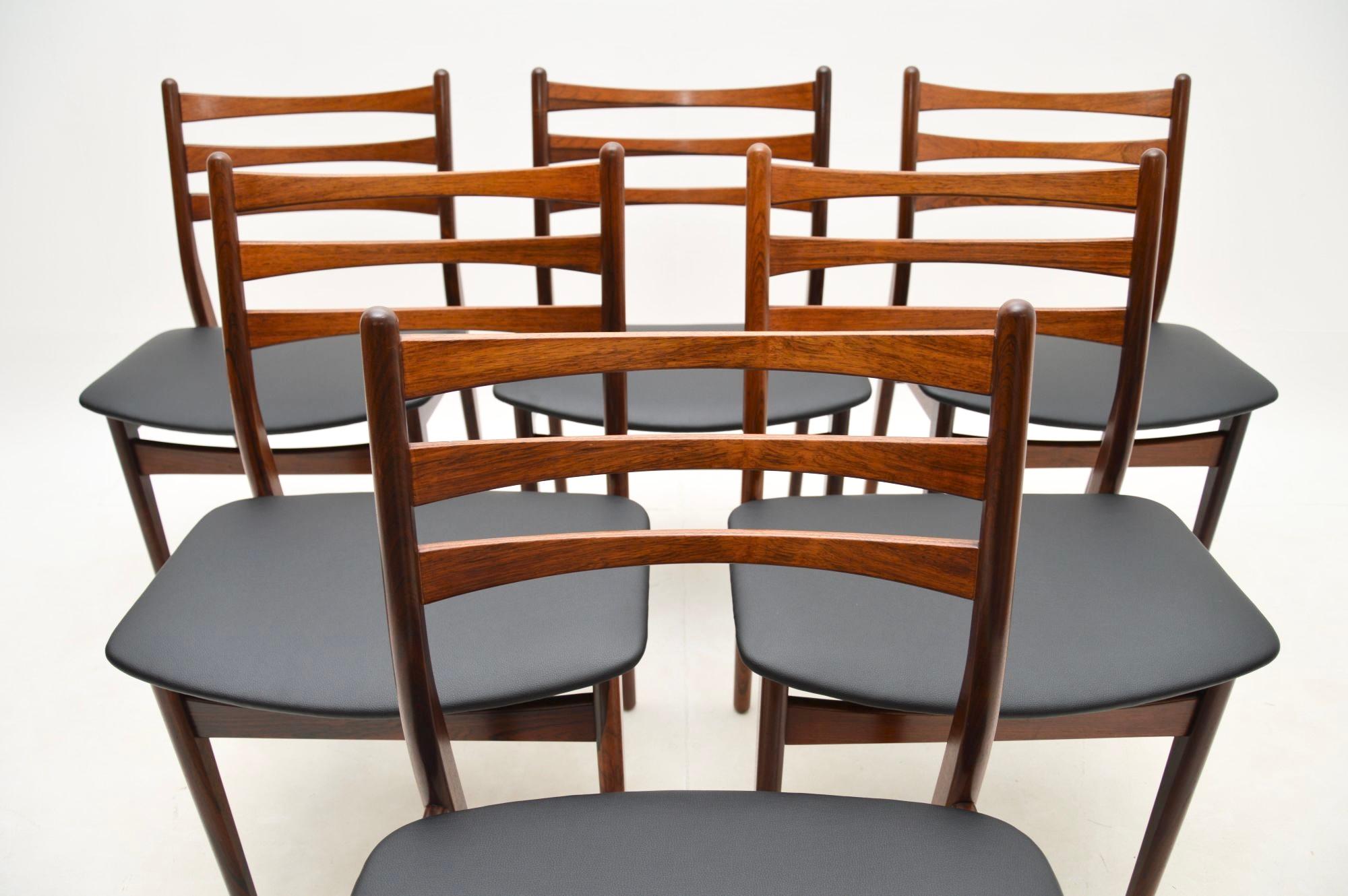 Mid-Century Modern Set of Six Danish Vintage Dining Chairs For Sale