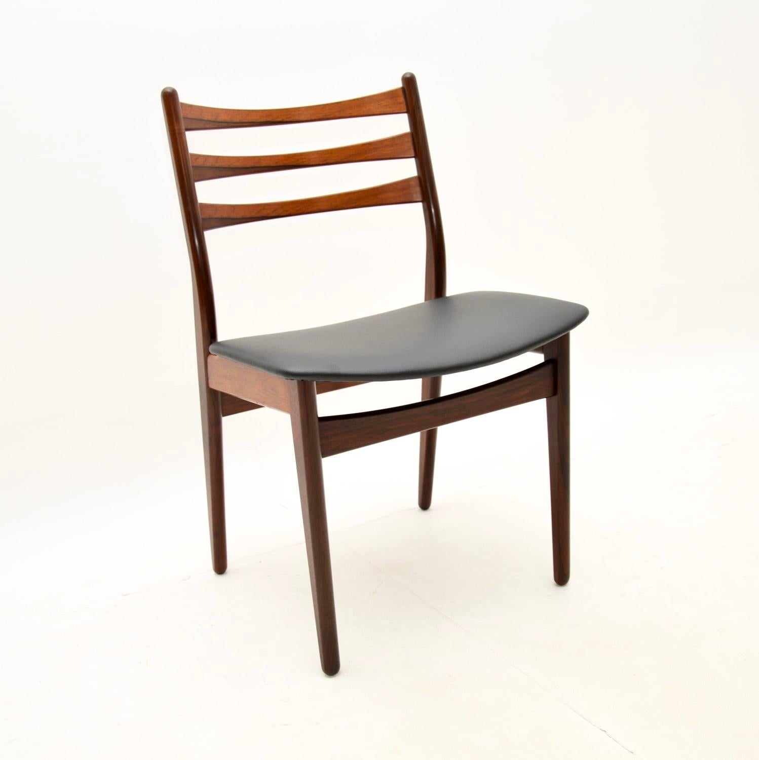 Mid-20th Century Set of Six Danish Vintage Dining Chairs For Sale