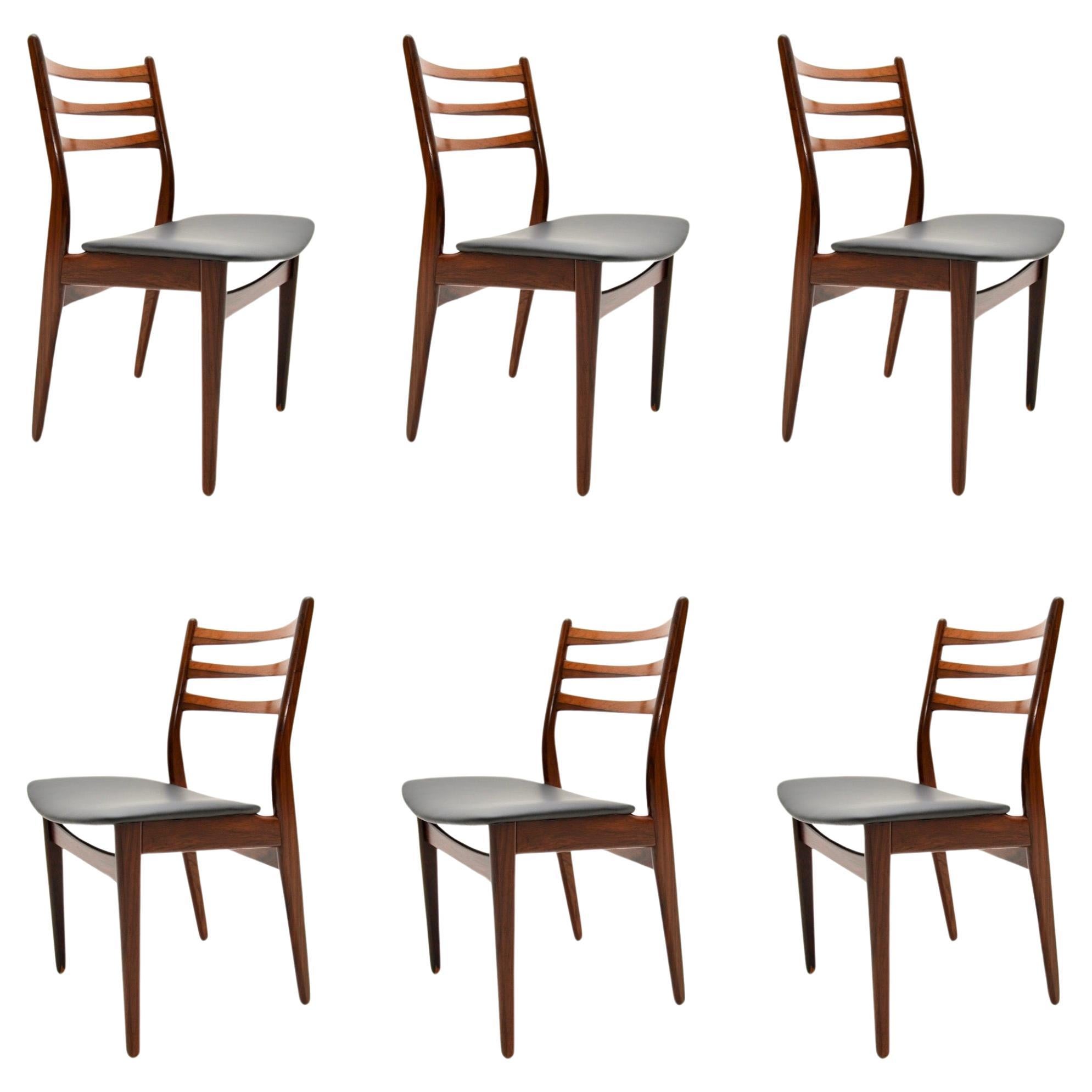 Ensemble de six chaises de salle à manger danoises vintage