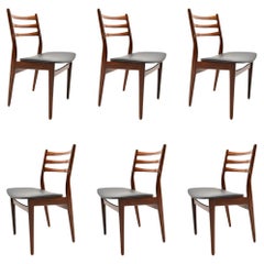 Ensemble de six chaises de salle à manger danoises vintage