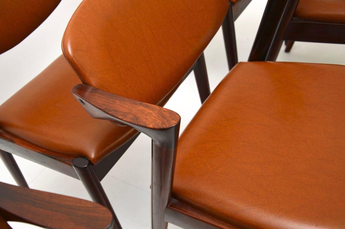 Satz von sechs dänischen Vintage Model 42 Esszimmerstühlen von Kai Kristiansen im Angebot 4