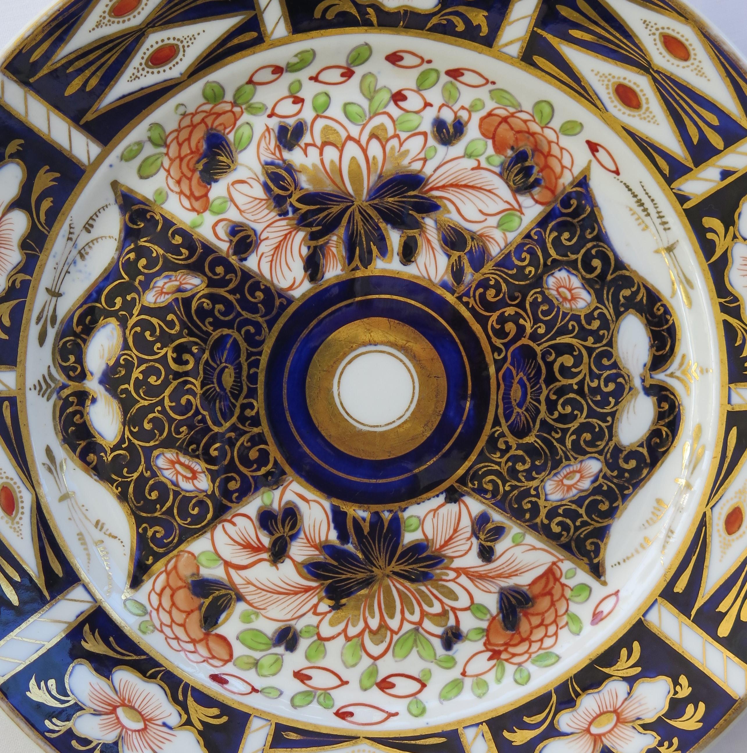 SIX Davenport Porcelain Plates Hand Painted and Gilded Pattern, Circa 1870 For Sale 5