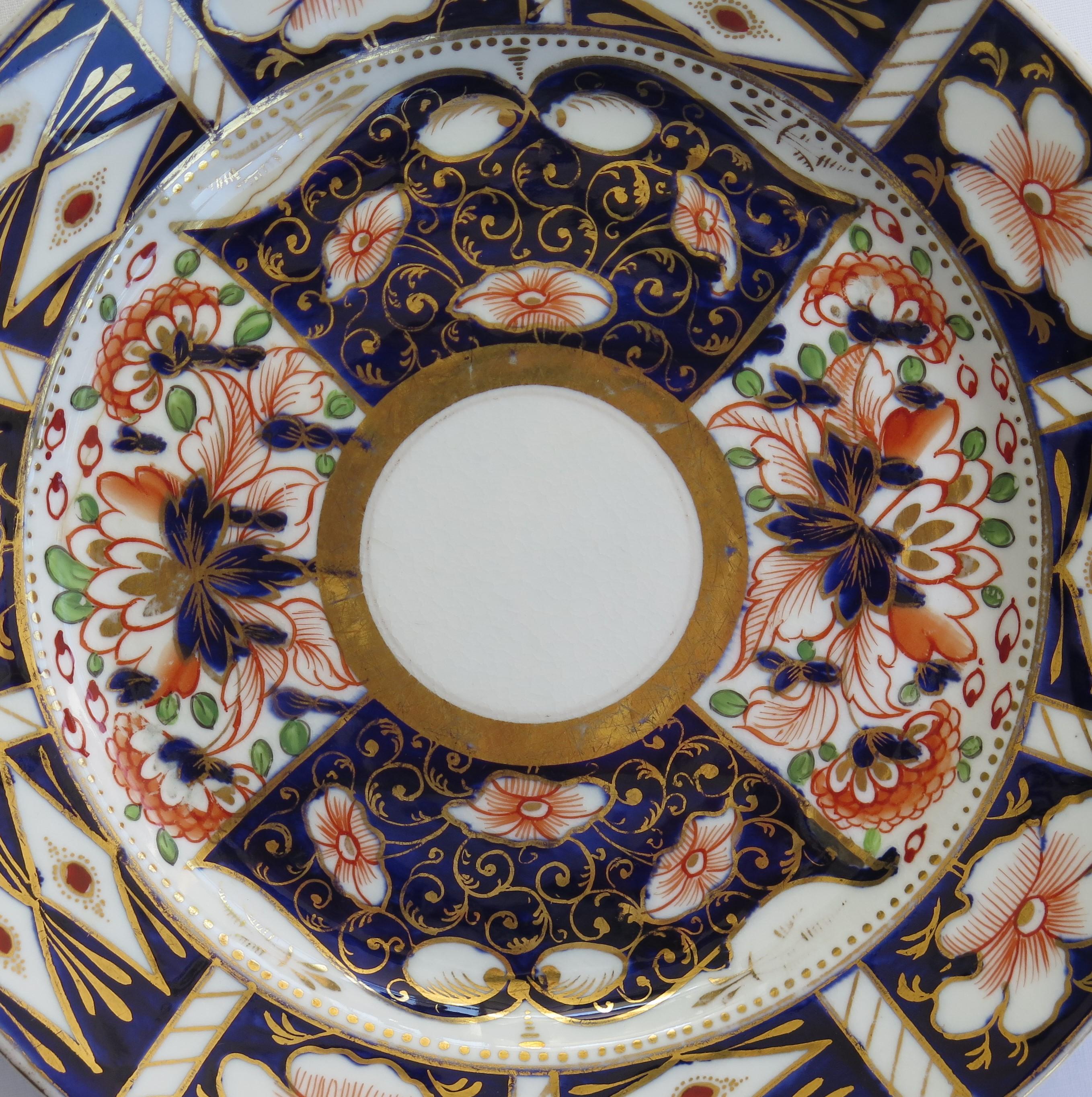 SIX Davenport Porcelain Plates Hand Painted and Gilded Pattern, Circa 1870 For Sale 9