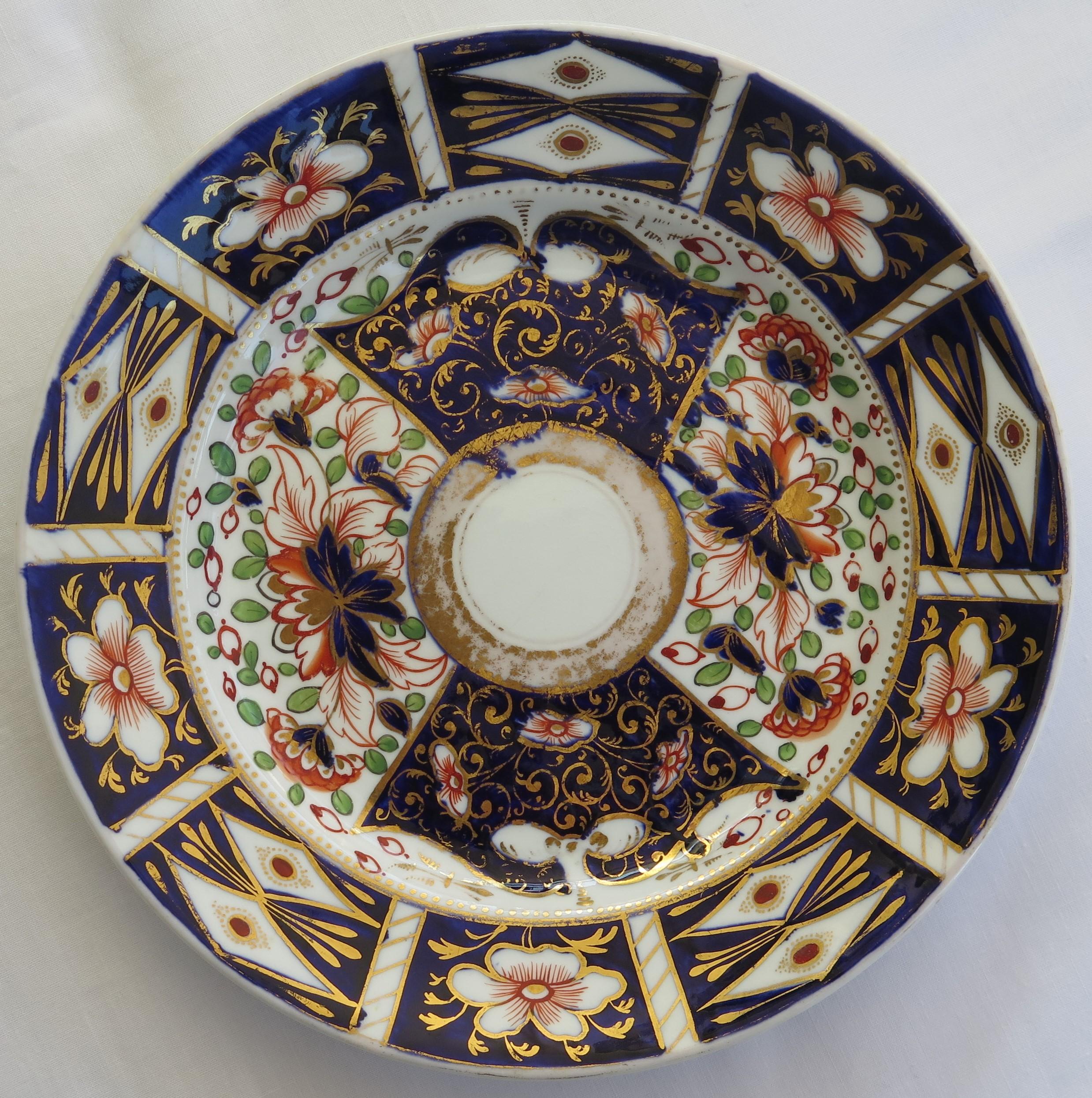 SIX Davenport Porcelain Plates Hand Painted and Gilded Pattern, Circa 1870 For Sale 10