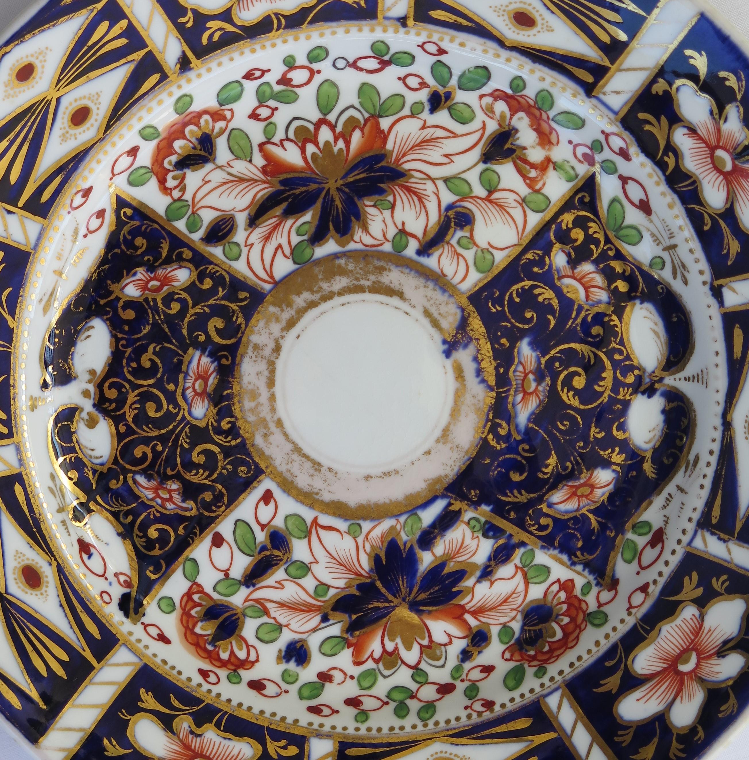 SIX Davenport Porcelain Plates Hand Painted and Gilded Pattern, Circa 1870 For Sale 11