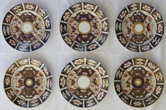 SIX Davenport Porcelain Plates Hand Painted and Gilded Pattern, Circa 1870