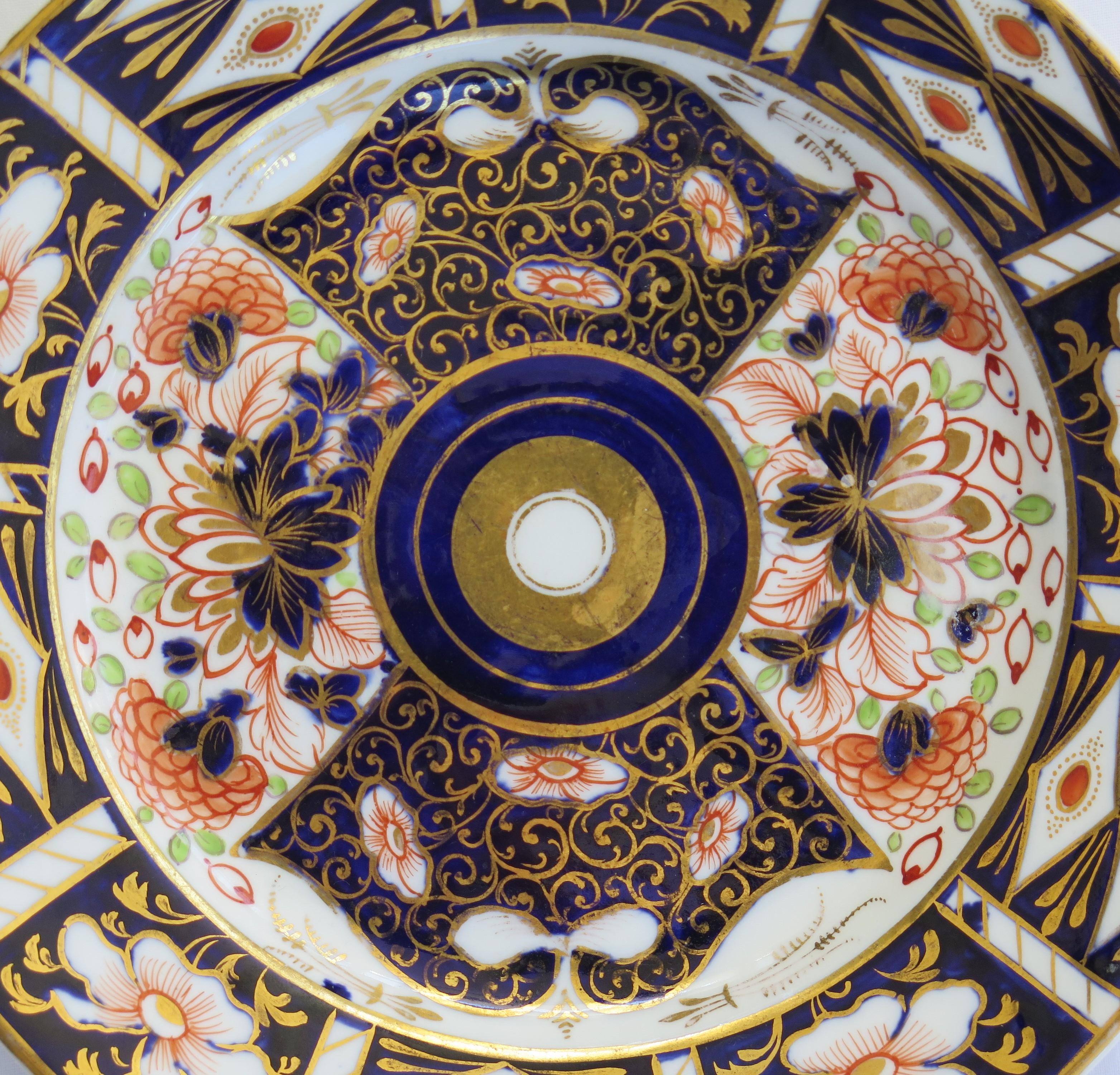 SIX Davenport Porcelain Plates Hand Painted and Gilded Pattern, Circa 1870 For Sale 1
