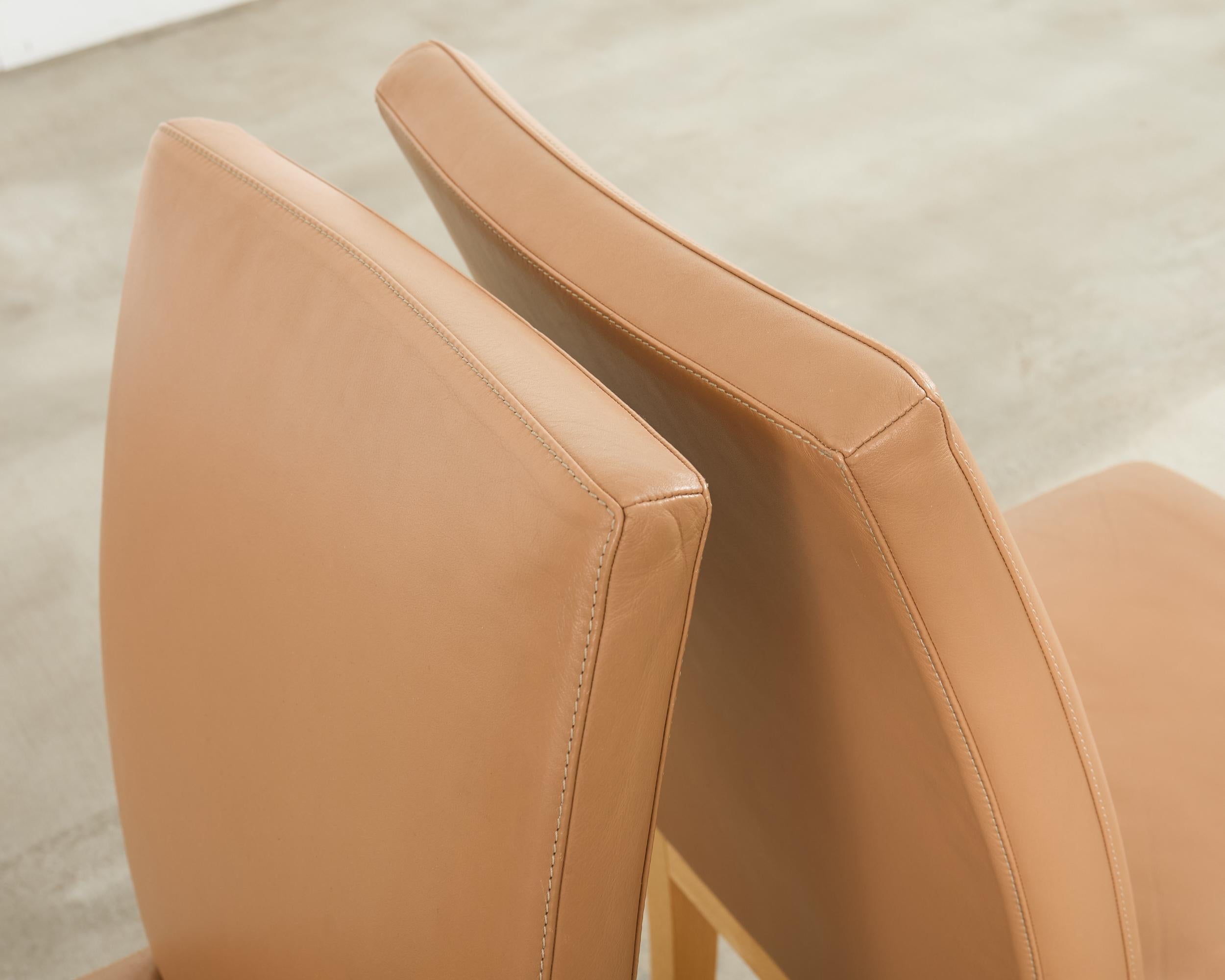 Set di sei sedie da pranzo Parsons in pelle di cammello de Sede in vendita 2