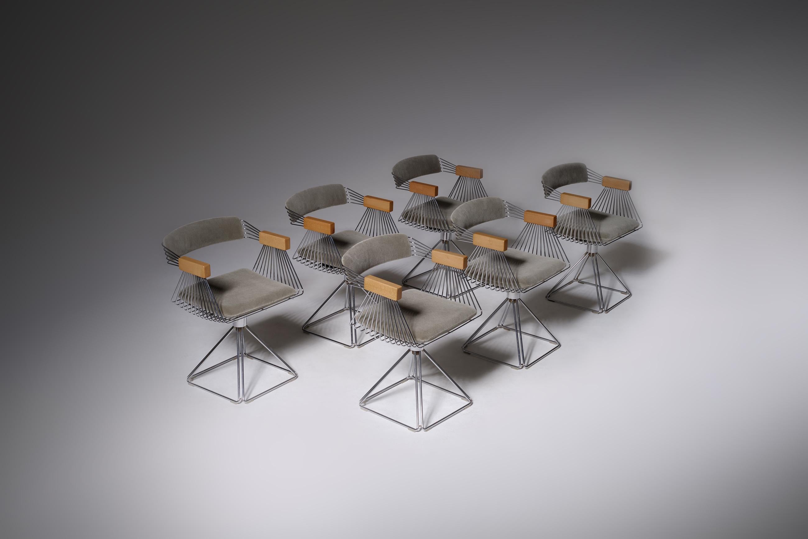Mid-Century Modern Set of Six ‘Delta’ Chairs by Rudi Verelst, 1971