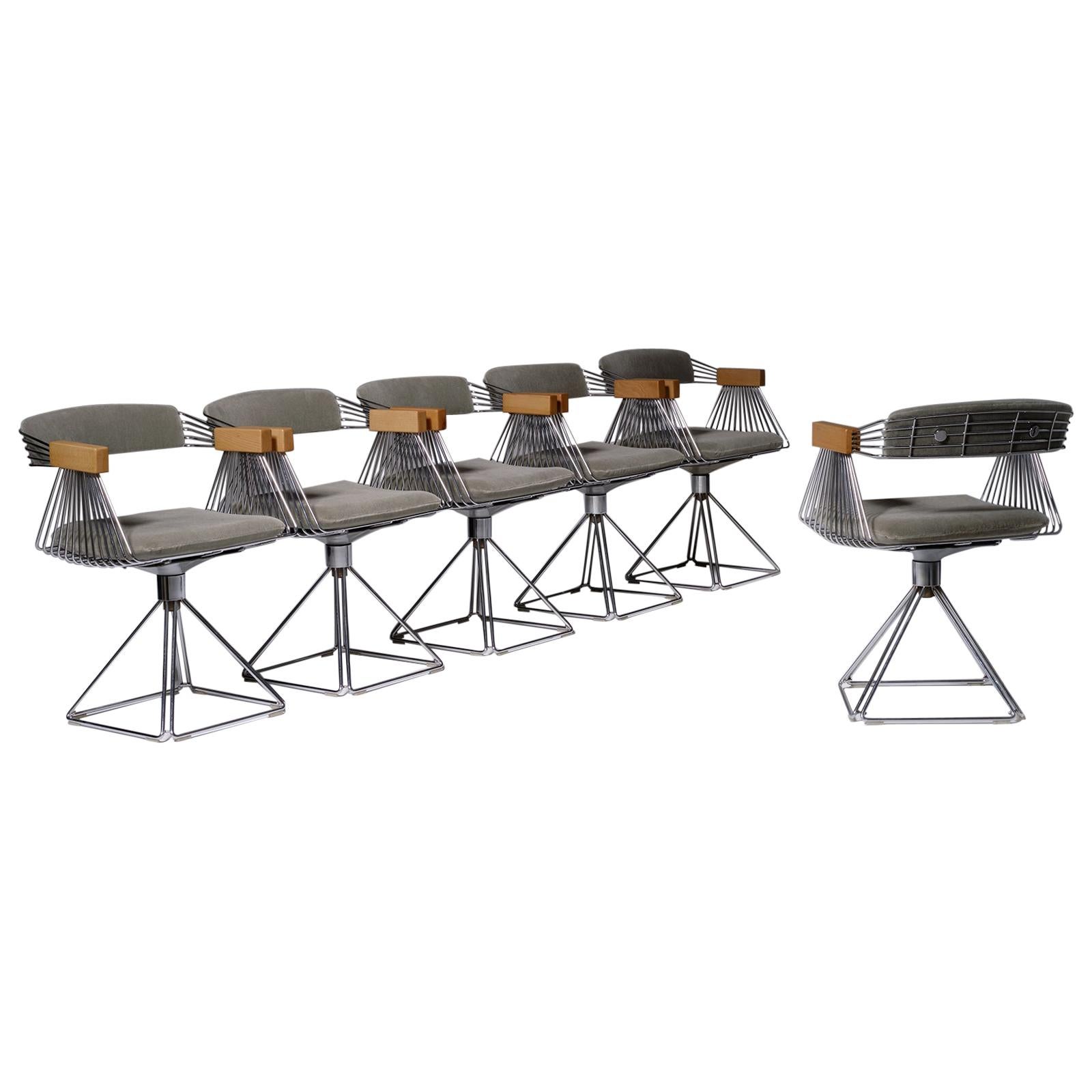 Set of Six ‘Delta’ Chairs by Rudi Verelst, 1971