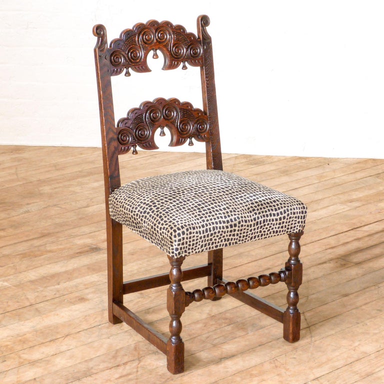 Set of Six Derbyshire Style Oak Chairs For Sale at 1stDibs