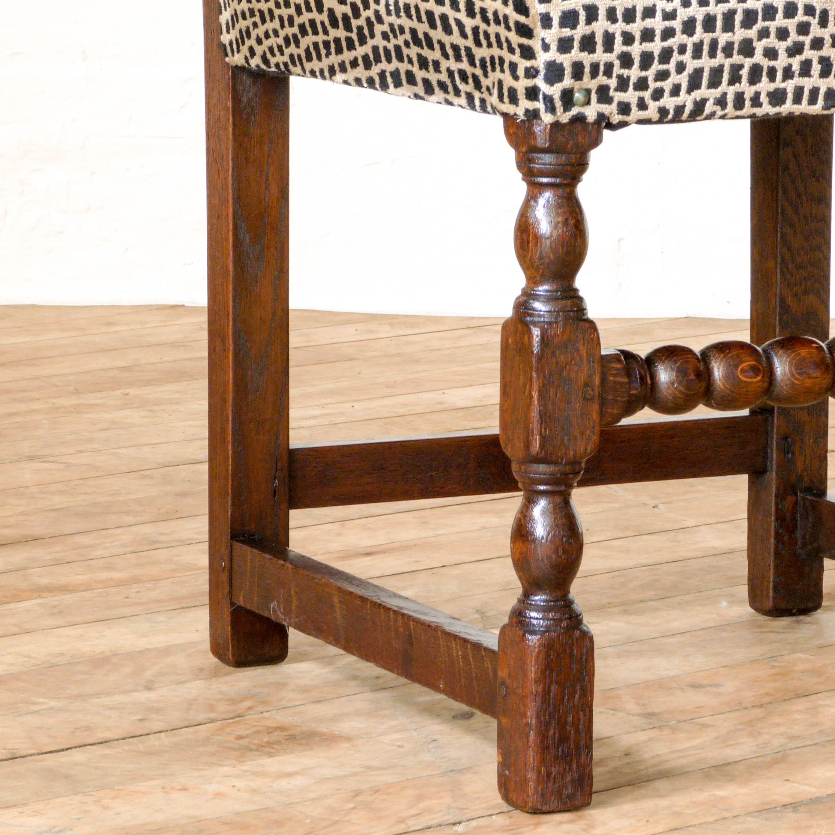 Set of Six Derbyshire Style Oak Chairs For Sale 1