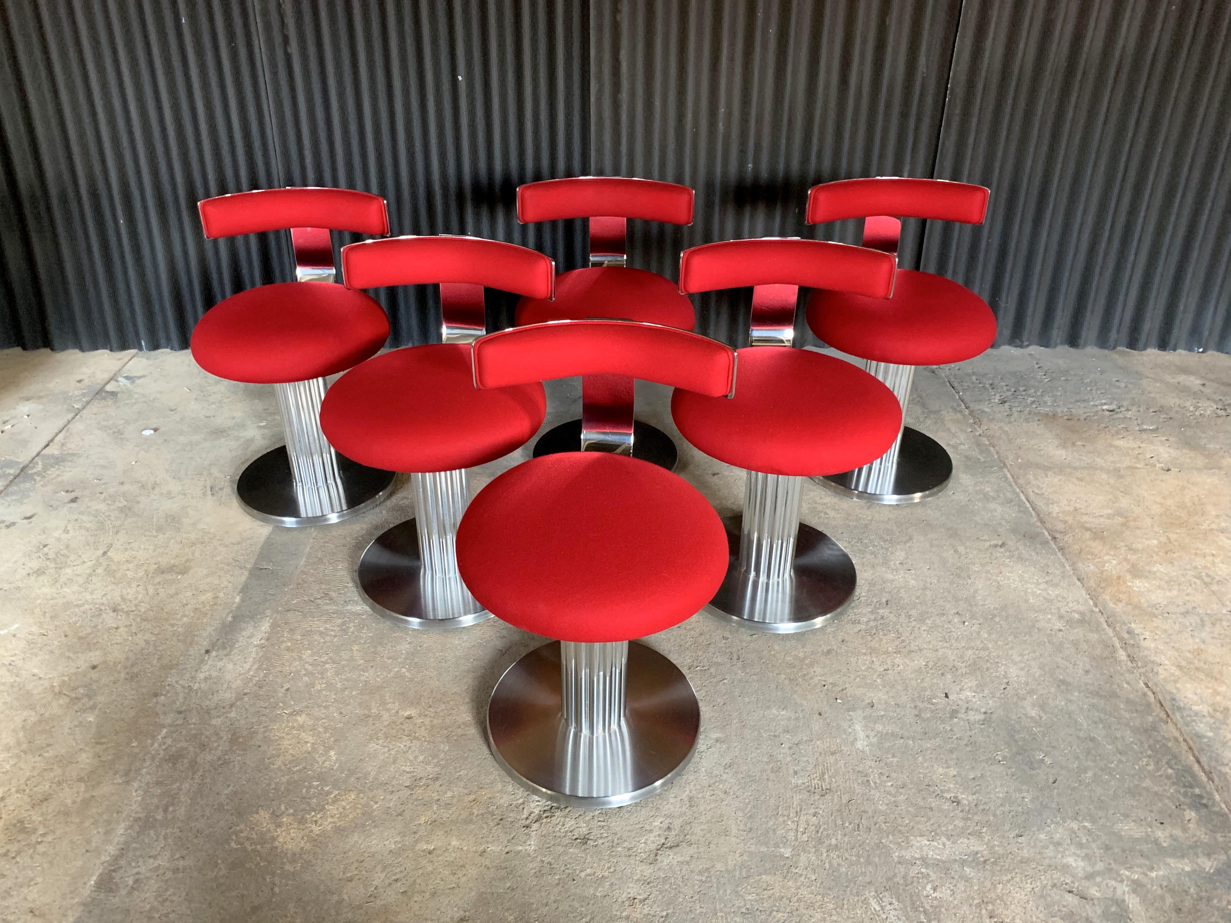 The most incredible set that you've ever seen! These are the best the 1980s produced!
Each chair is in excellent condition with no dents or noticeable wear. Obviously, these set was used very little and kept immaculate. It came with a coordinating