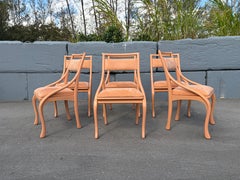 Satz von sechs Designer-Esszimmerstühlen, Jugendstil, 1980er Jahre