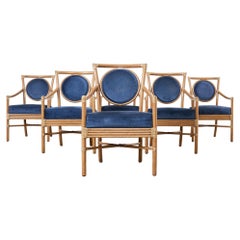 Ensemble de six fauteuils de salon en rotin Diaz-Azcuy pour McGuire