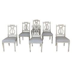 Set of Six Dining Chairs, 19th Century, Painted, French Louis XVI