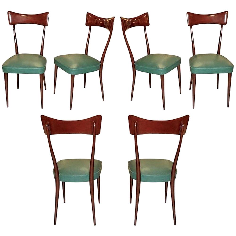 Set of Six Dining Chairs after Ico Parisi