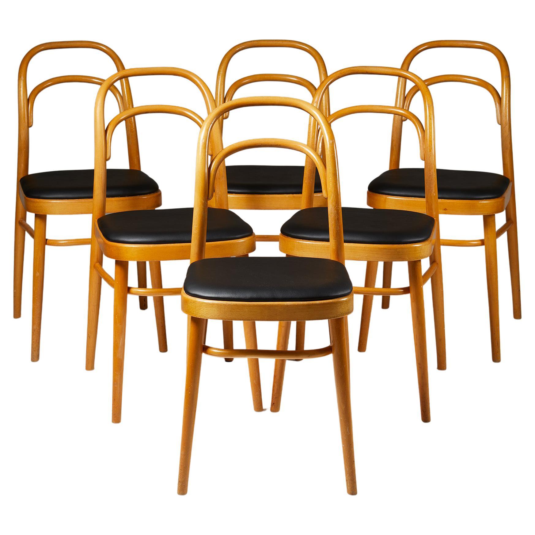 Ensemble de six chaises de salle à manger, Anonymous en vente