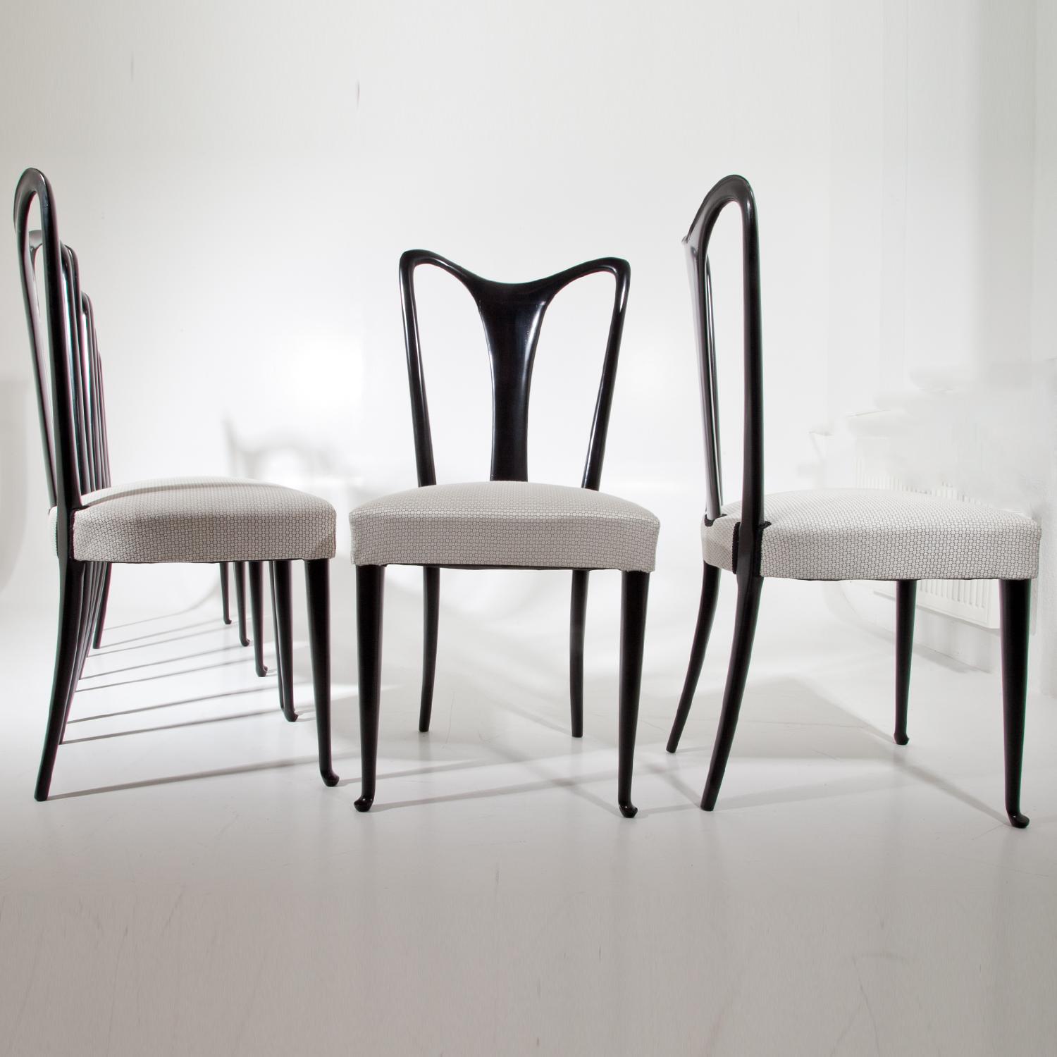 Set of Six Dining Chairs, Attributed to Guglielmo Ulrich, Italy 1940s 1
