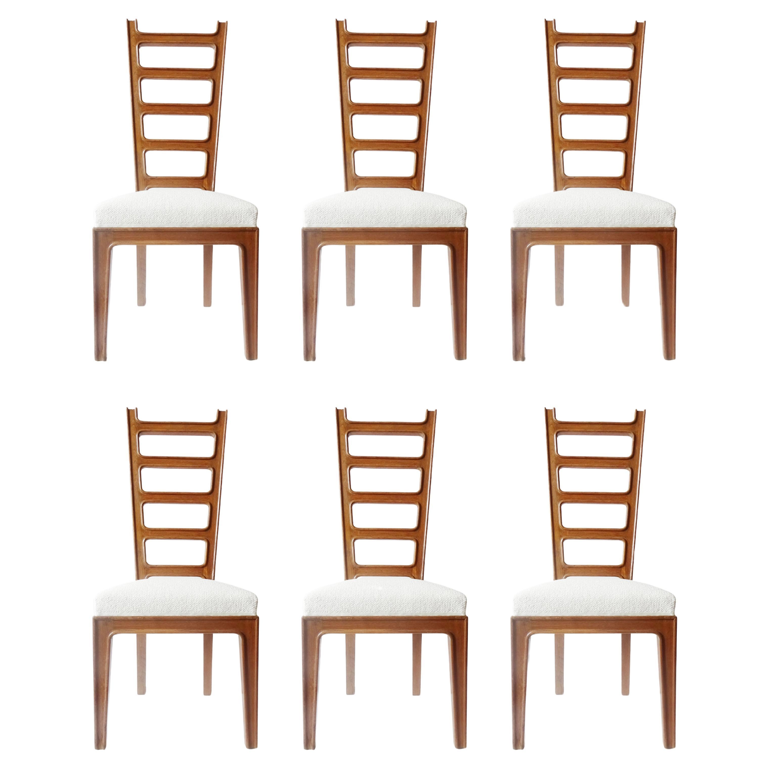 Set of six dining chairs attributed to Gio Ponti, Italy 1940s