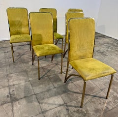 Satz von sechs Esszimmerstühlen, Romeo Rega zugeschrieben, Italien, 1970er Jahre