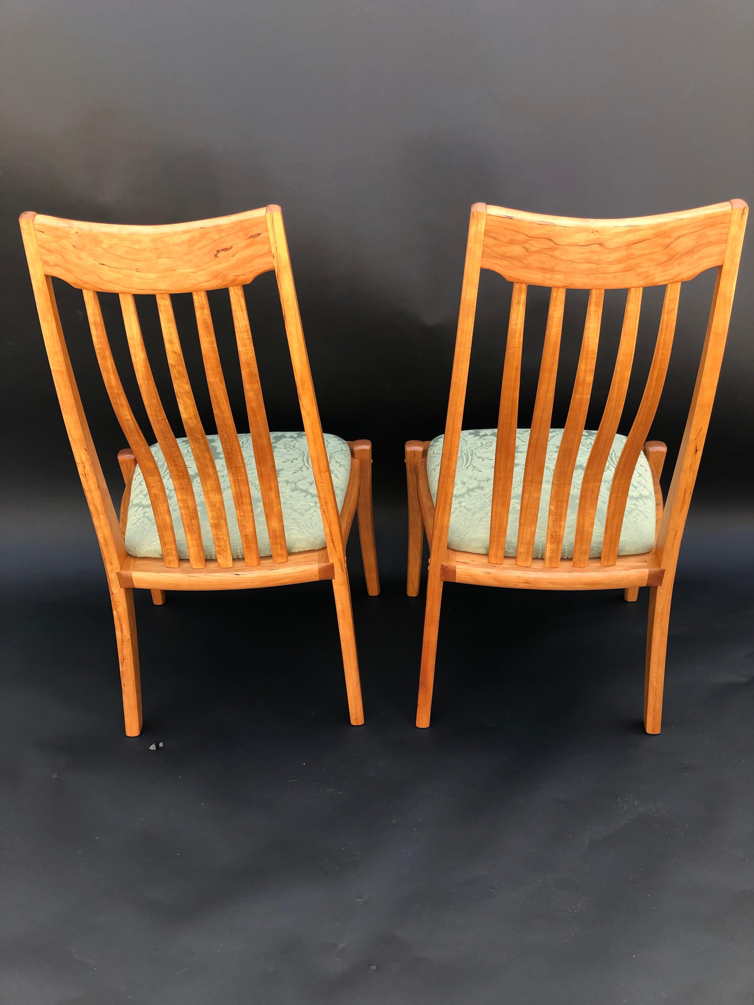 Cherry Set of Six Dining Chairs by Anthony Kahn
