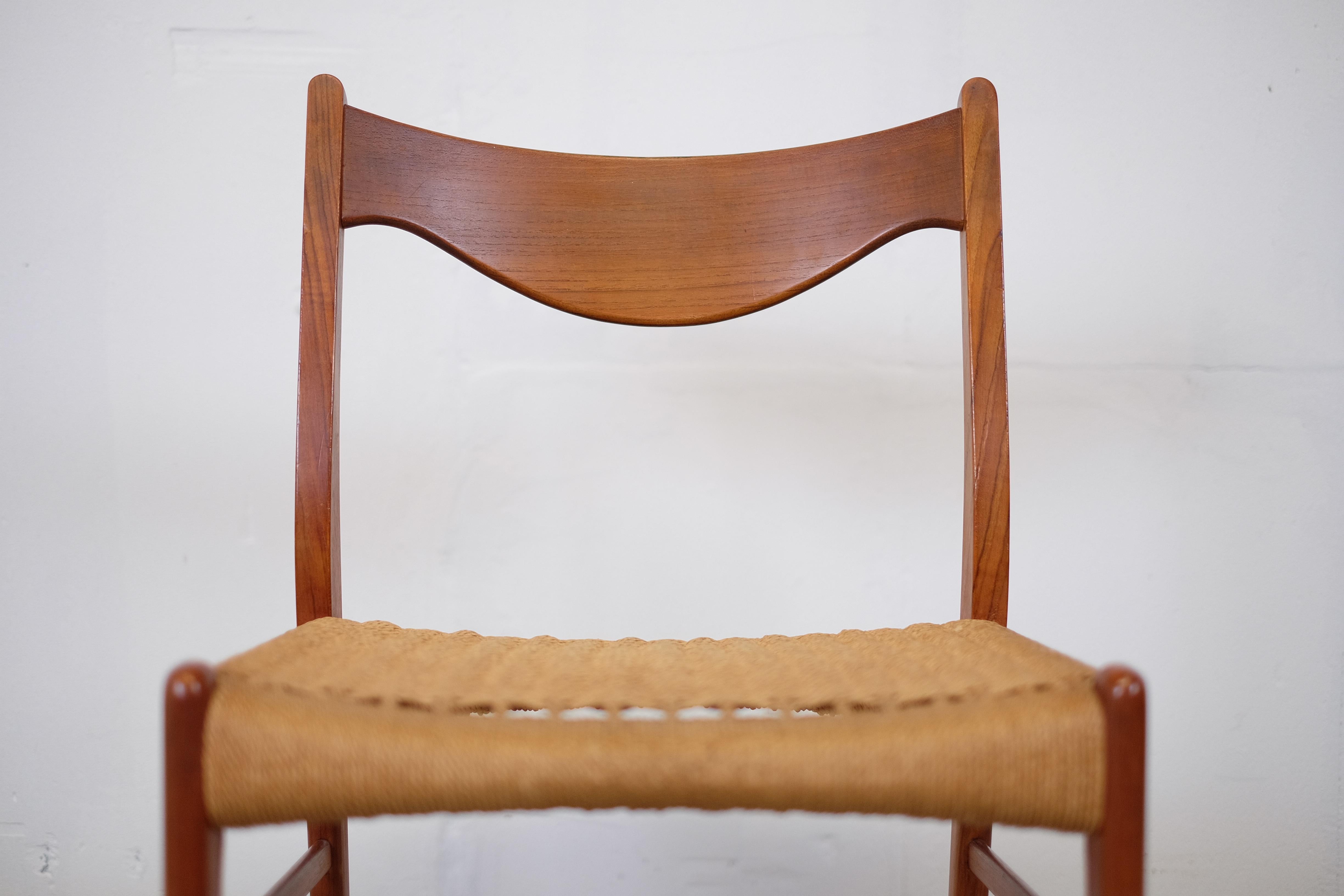 Set of Six Dining Chairs by Arne Wahl Iversen for Glyngøre Stolefabrik, Danish For Sale 5