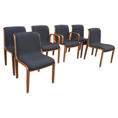 Set of Six Bent Wood Upholstered Dining Chairs by Bill Stephens for Knoll