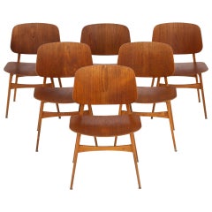 Set of Six Dining Chairs by Børge Mogensen