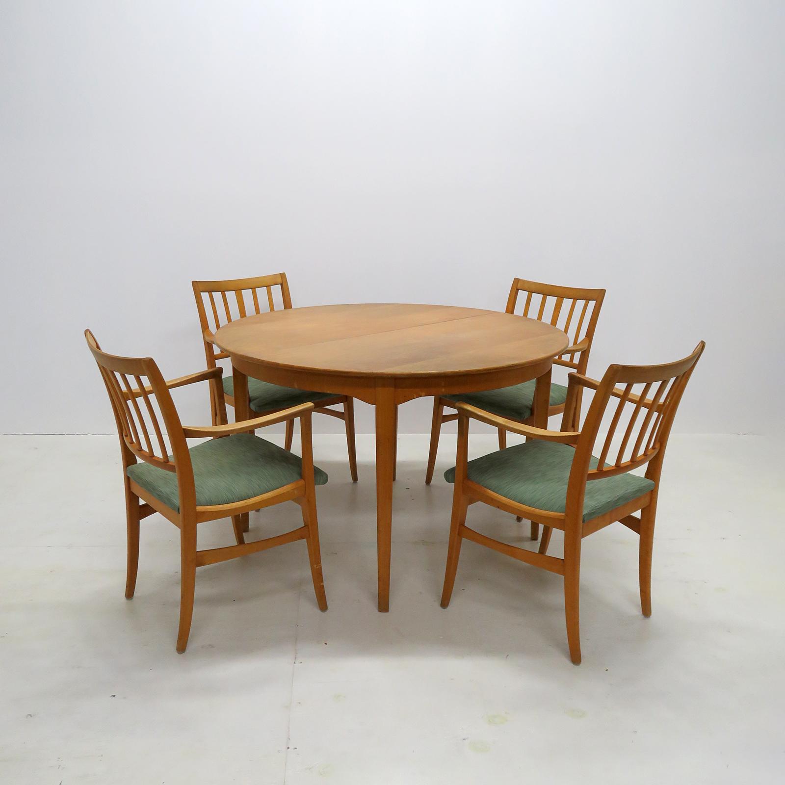 Upholstery Set of Six Dining Chairs by Carl Malmsten, 1950 For Sale