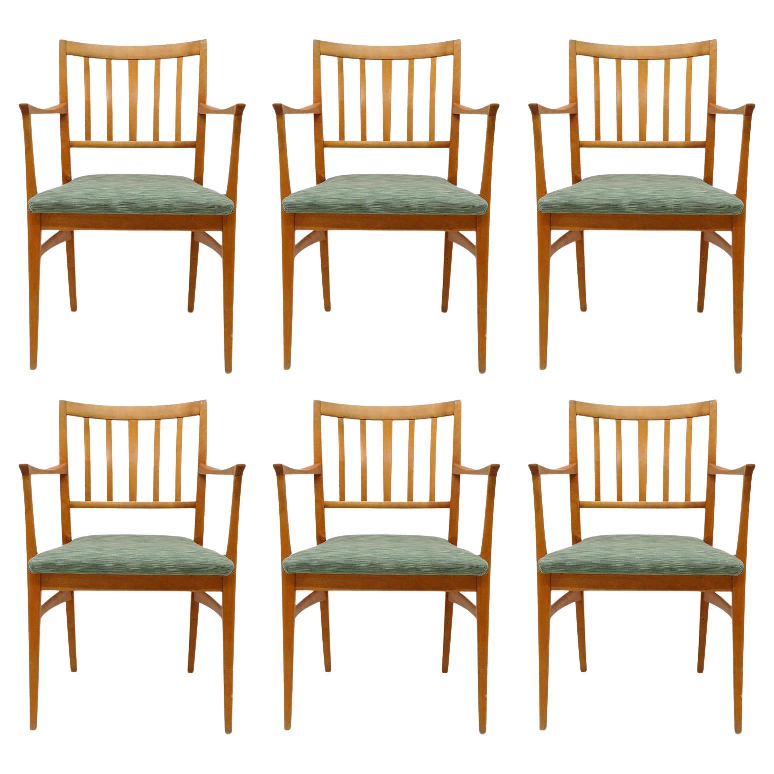 Set of Six Dining Chairs by Carl Malmsten, 1950  For Sale