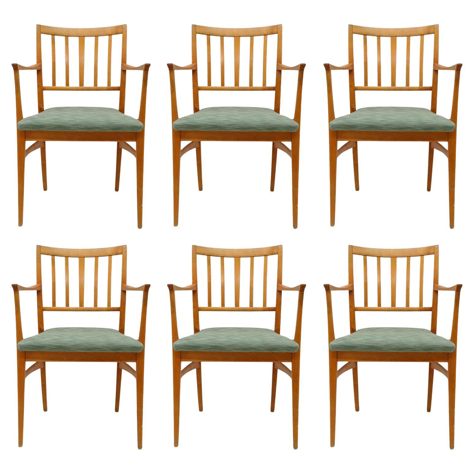 Set of Six Dining Chairs by Carl Malmsten, 1950 For Sale
