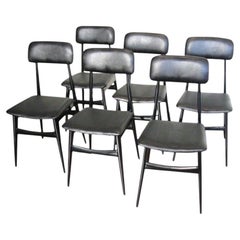 Ensemble de six chaises de salle à manger par Carlo Di Carli et Gio Ponti