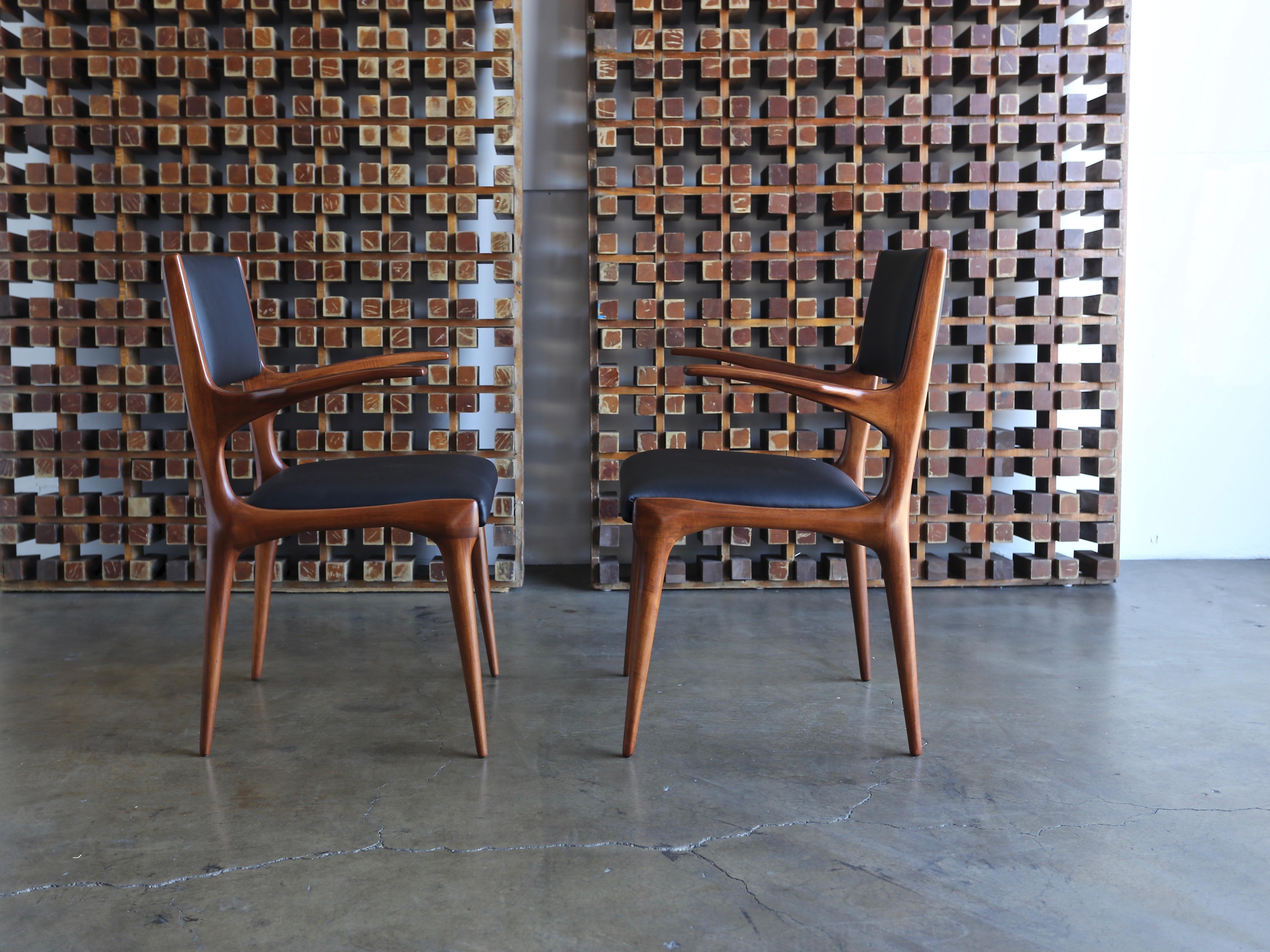 20th Century Set of Six Dining Chairs by Carlo di Carli