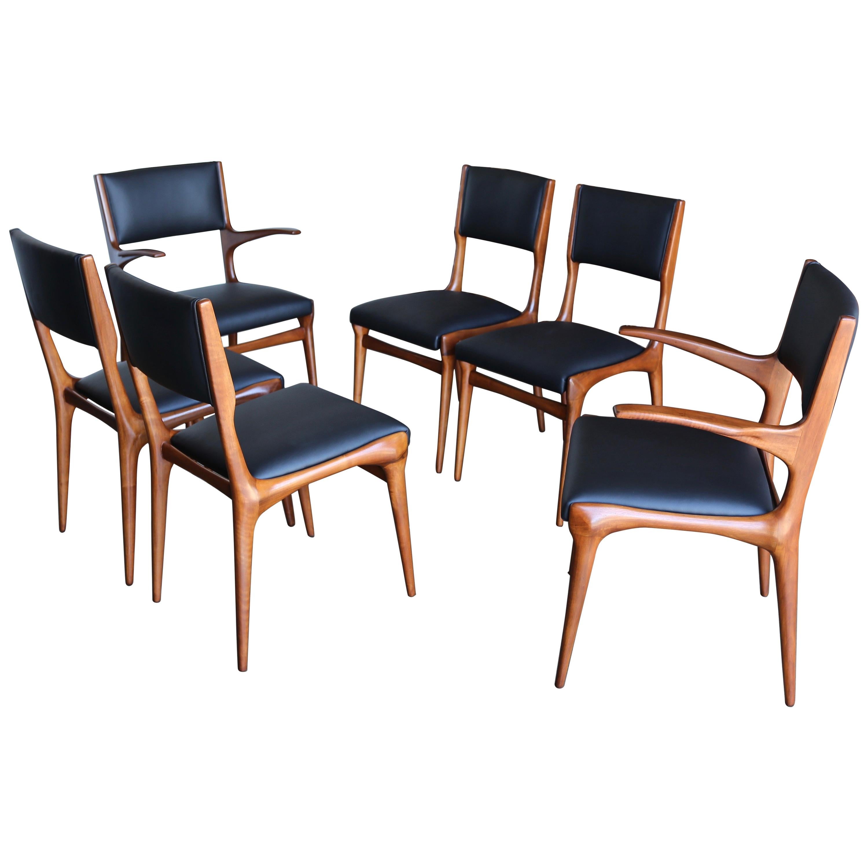 Set of Six Dining Chairs by Carlo di Carli