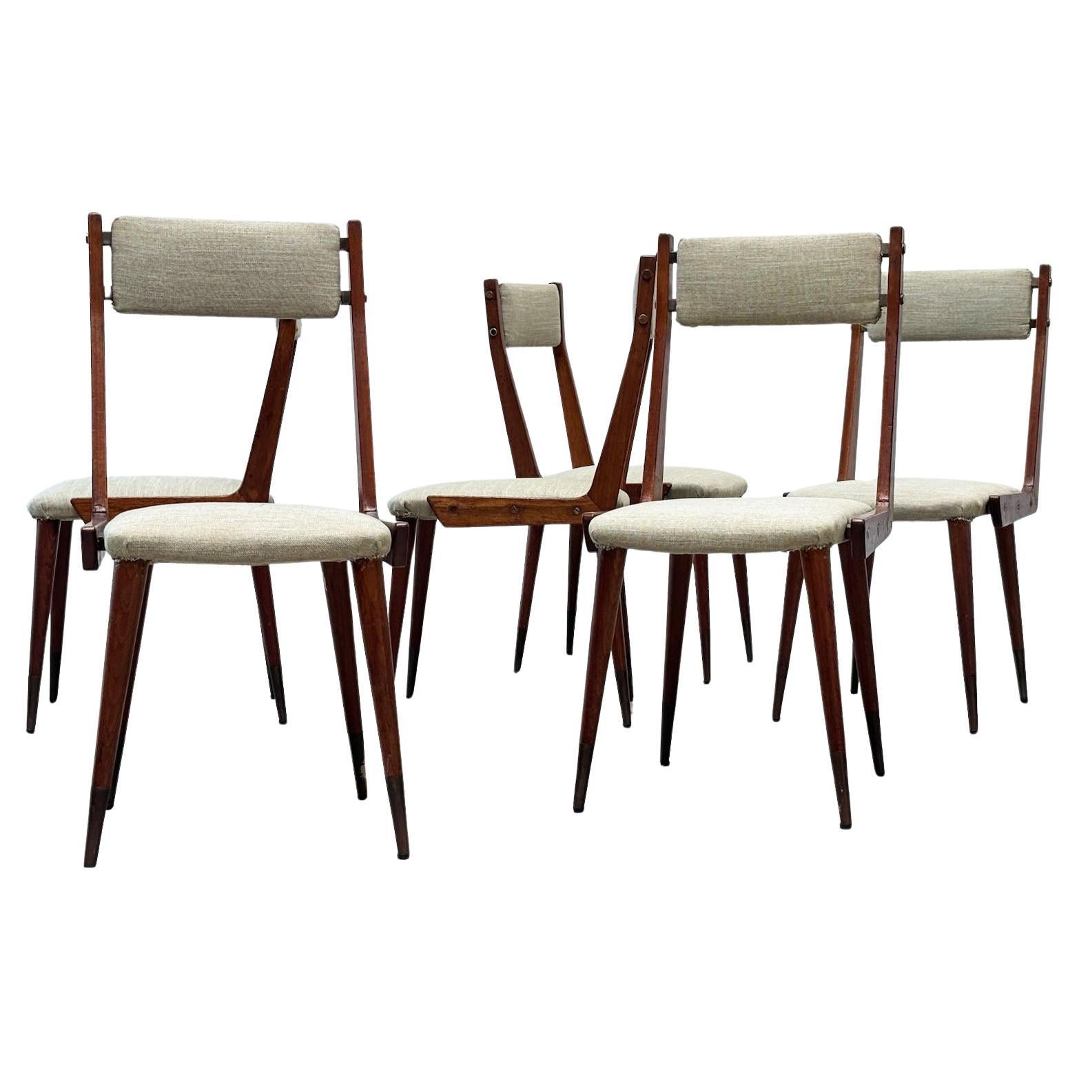 Set of six dining chairs by Carlo Ratti For Sale