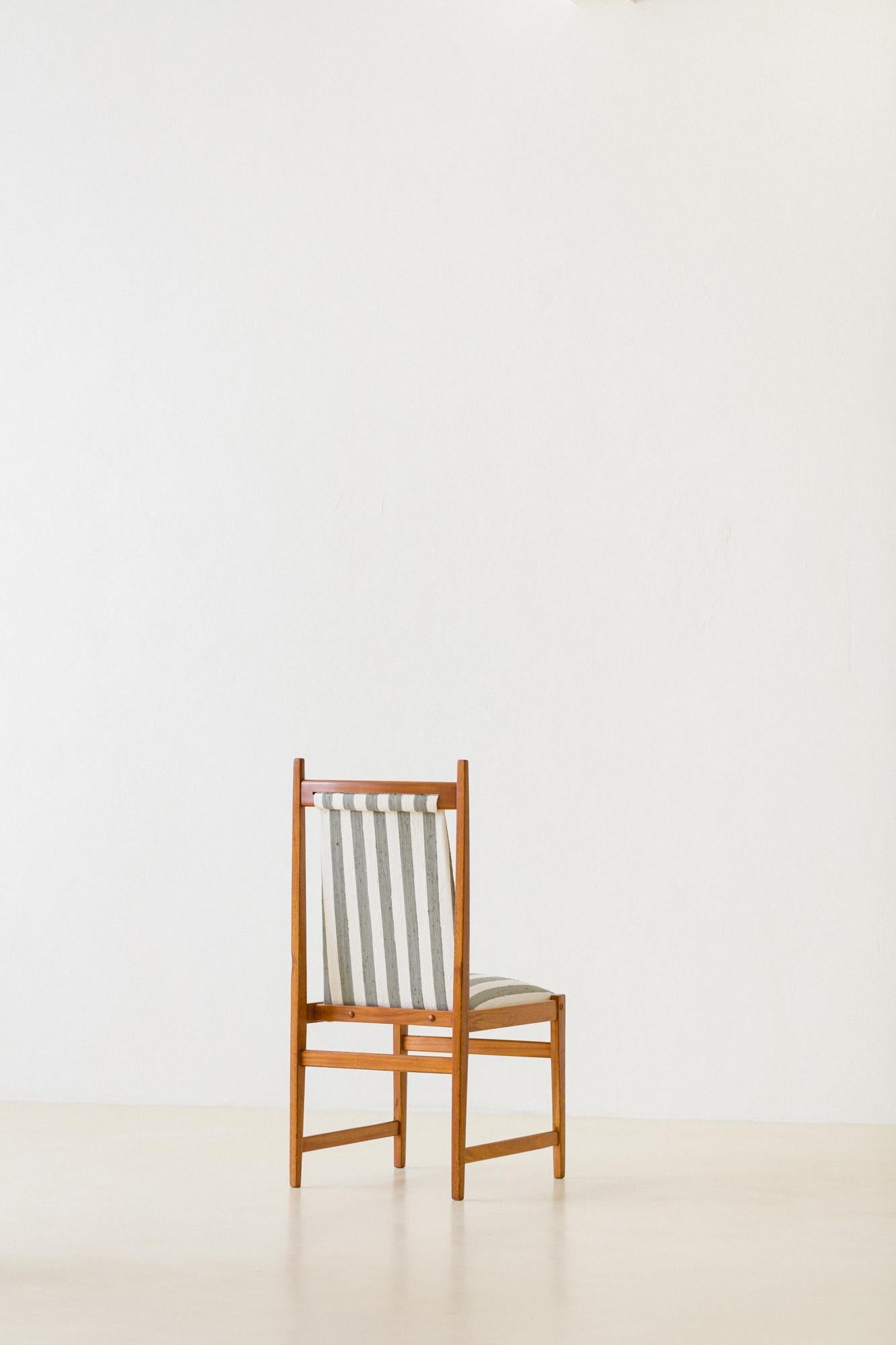 Silk Set of Six Dining Chairs, by Celina Decorações, 1960s, Brazilian Midcentury For Sale