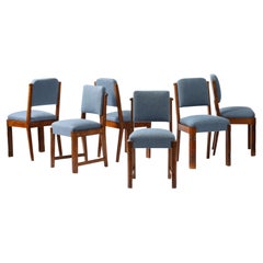 Set of Six Dining Chairs by Charles Dudouyt, France, c. 1940s