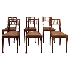 Set di sei sedie da pranzo dell'architetto danese A&M. Bindesbøll, Danimarca, anni '40 del XIX secolo