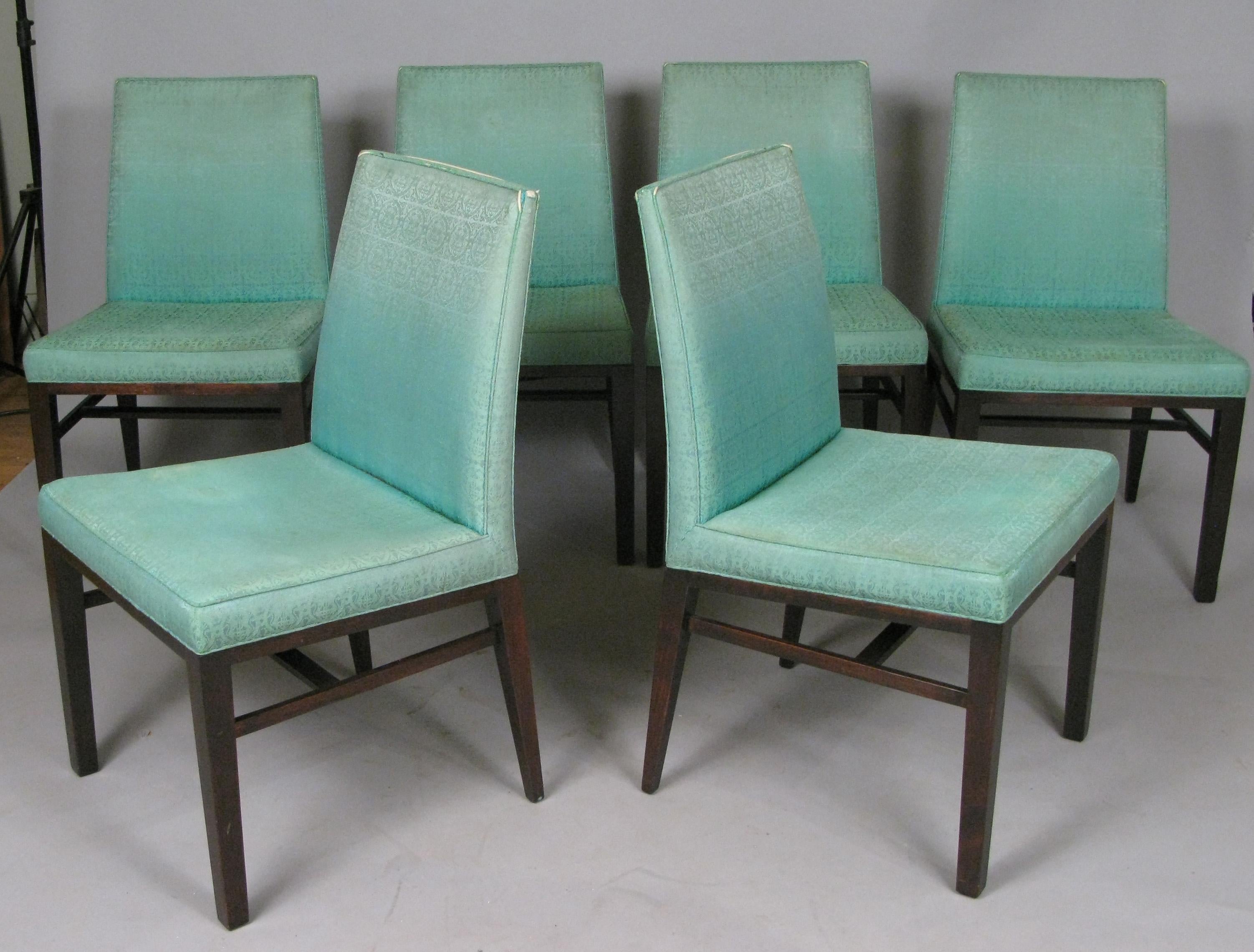 Mid-20th Century Set of Six Dining Chairs by Edward Wormley for Dunbar