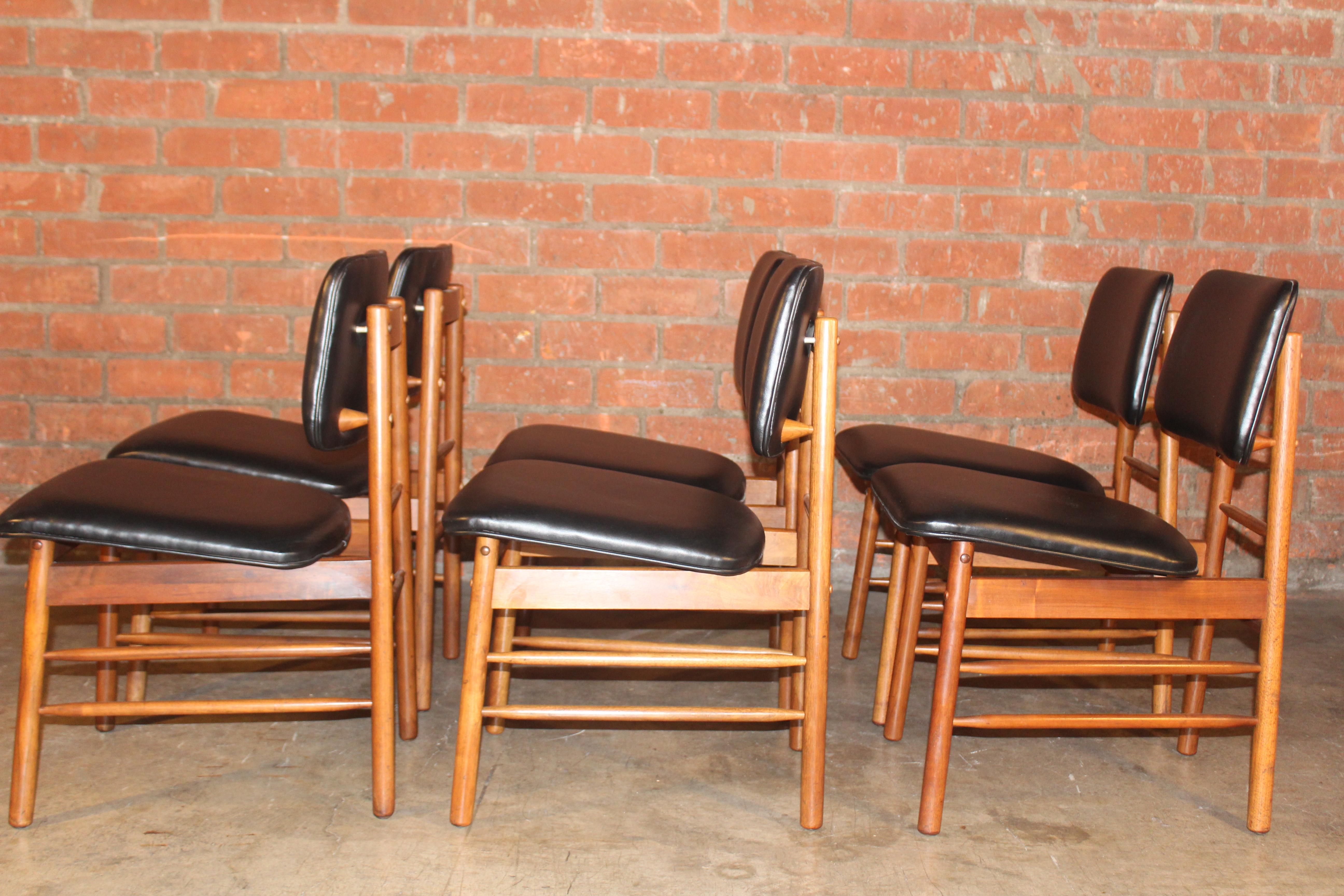 Set of Six Dining Chairs by Greta Grossman, 1950s For Sale 5