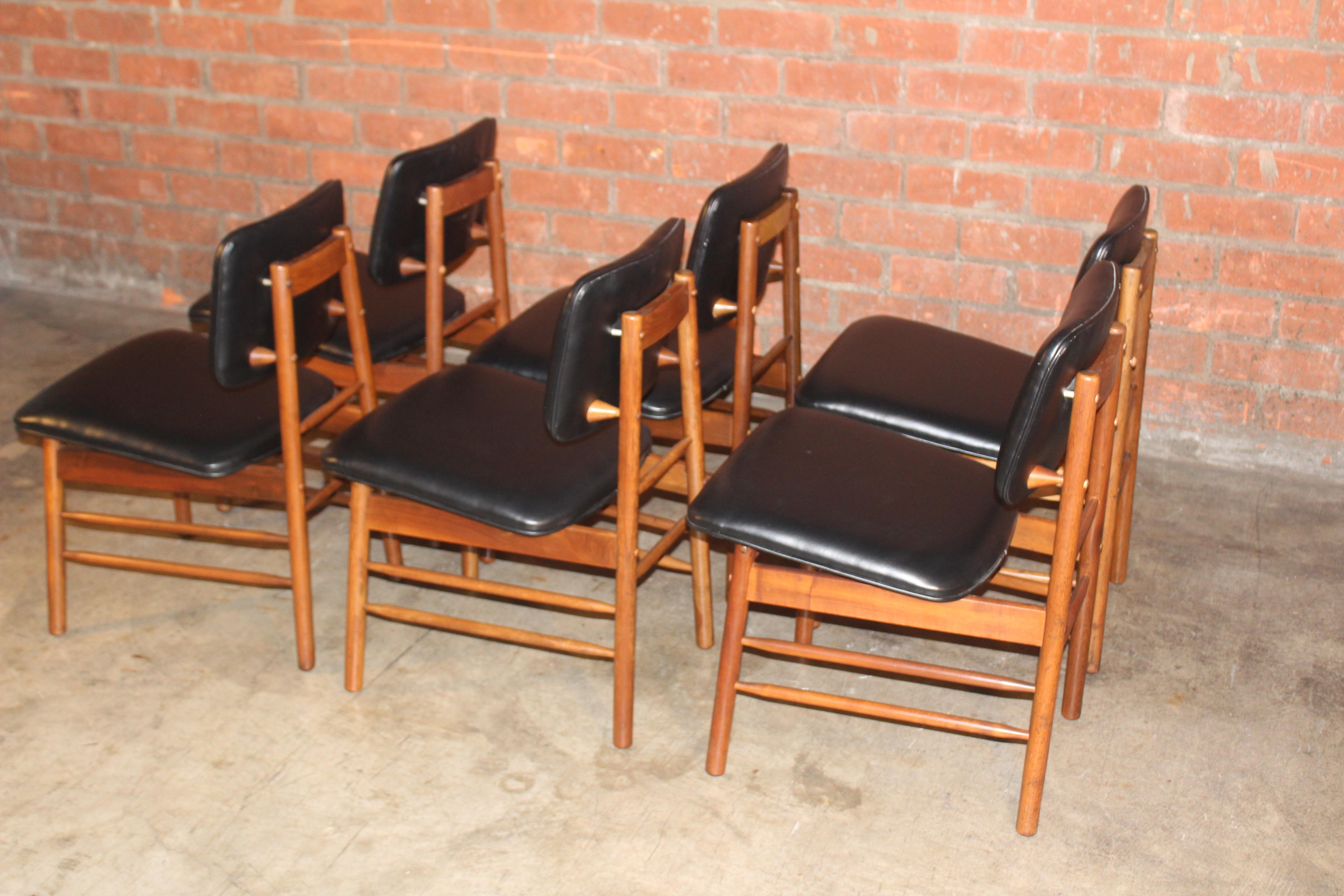 Set of Six Dining Chairs by Greta Grossman, 1950s For Sale 6