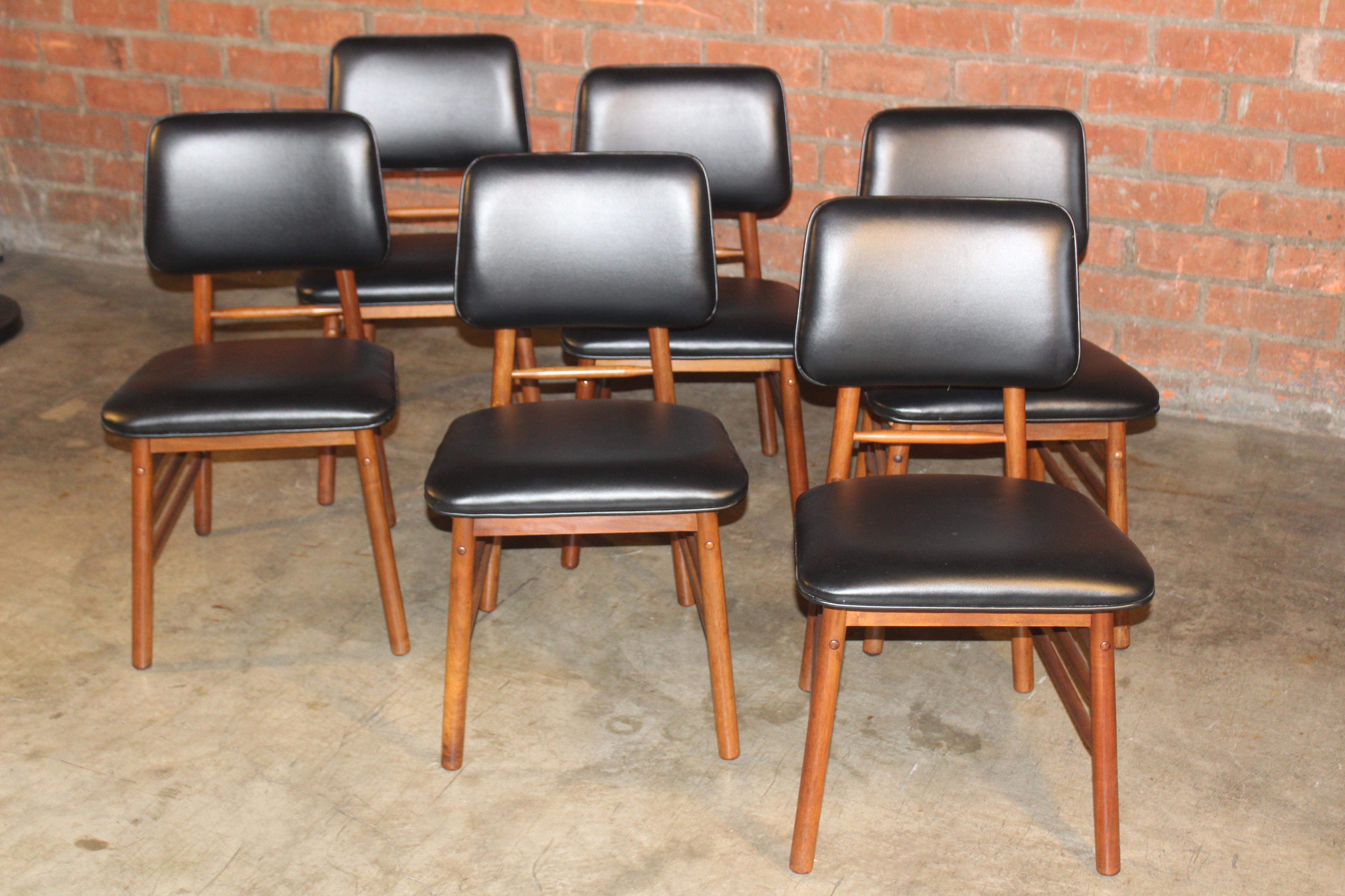 Mid-Century Modern Set of Six Dining Chairs by Greta Grossman, 1950s For Sale