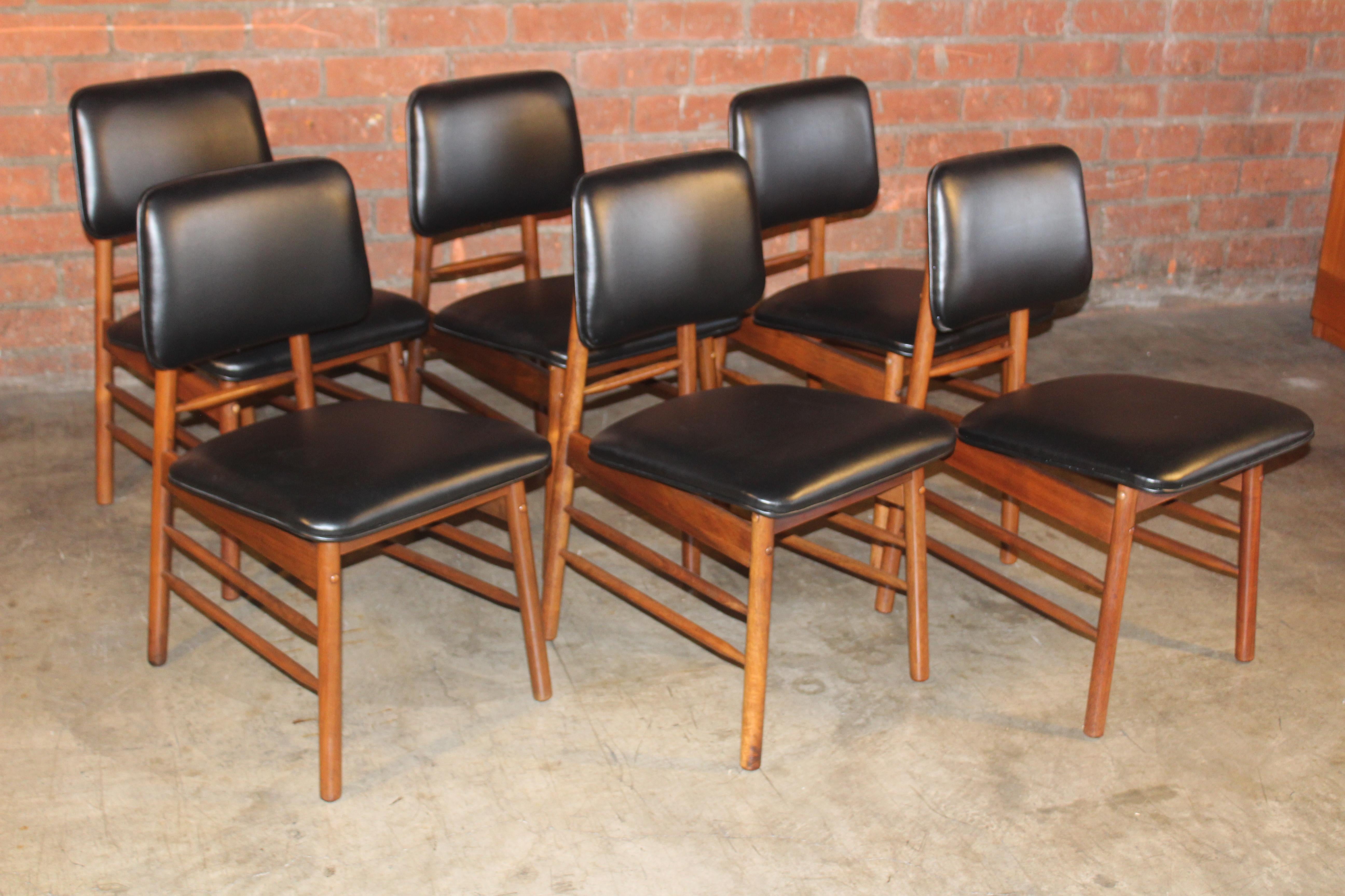 American Set of Six Dining Chairs by Greta Grossman, 1950s For Sale
