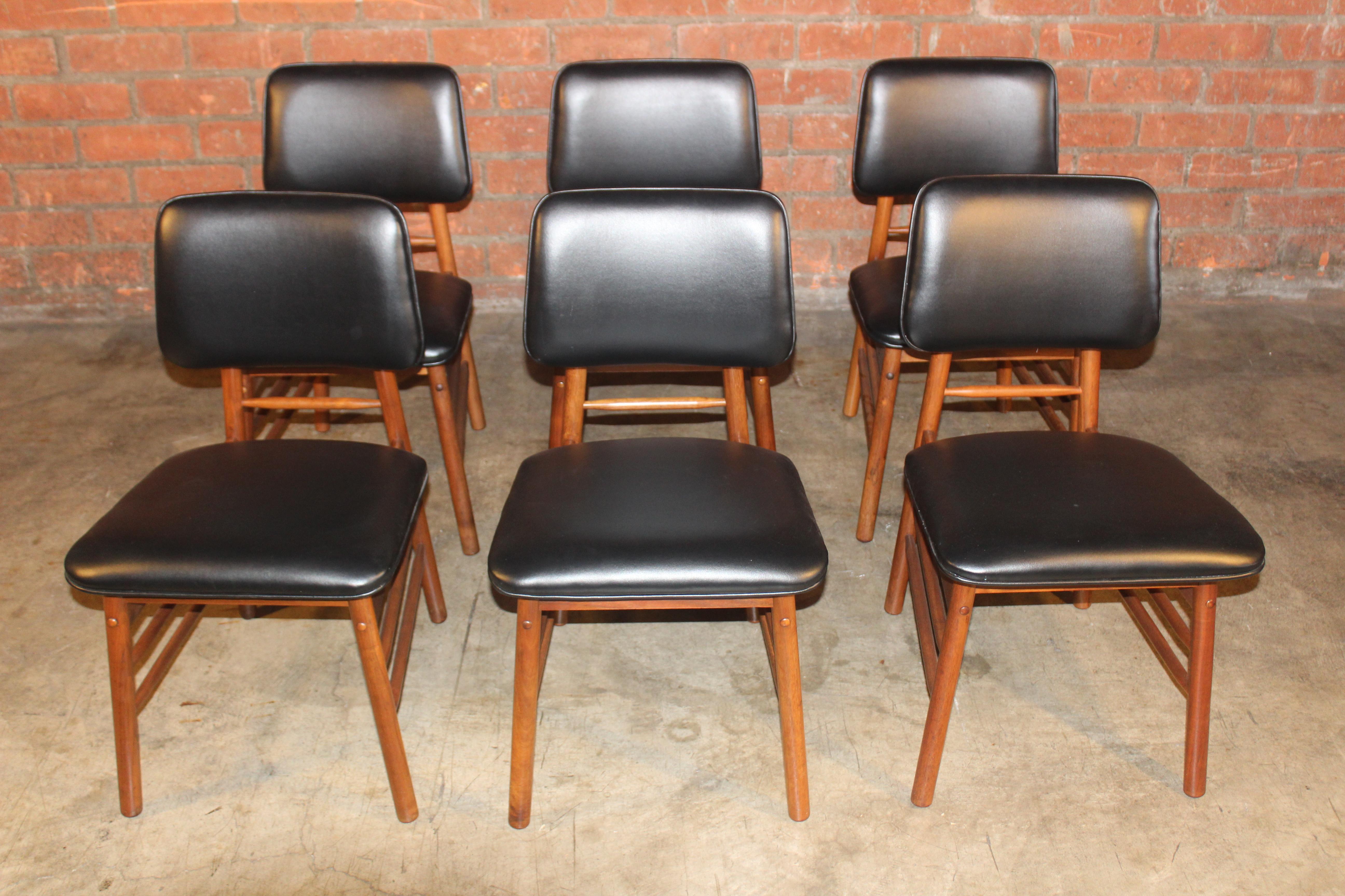 Set of Six Dining Chairs by Greta Grossman, 1950s For Sale 1
