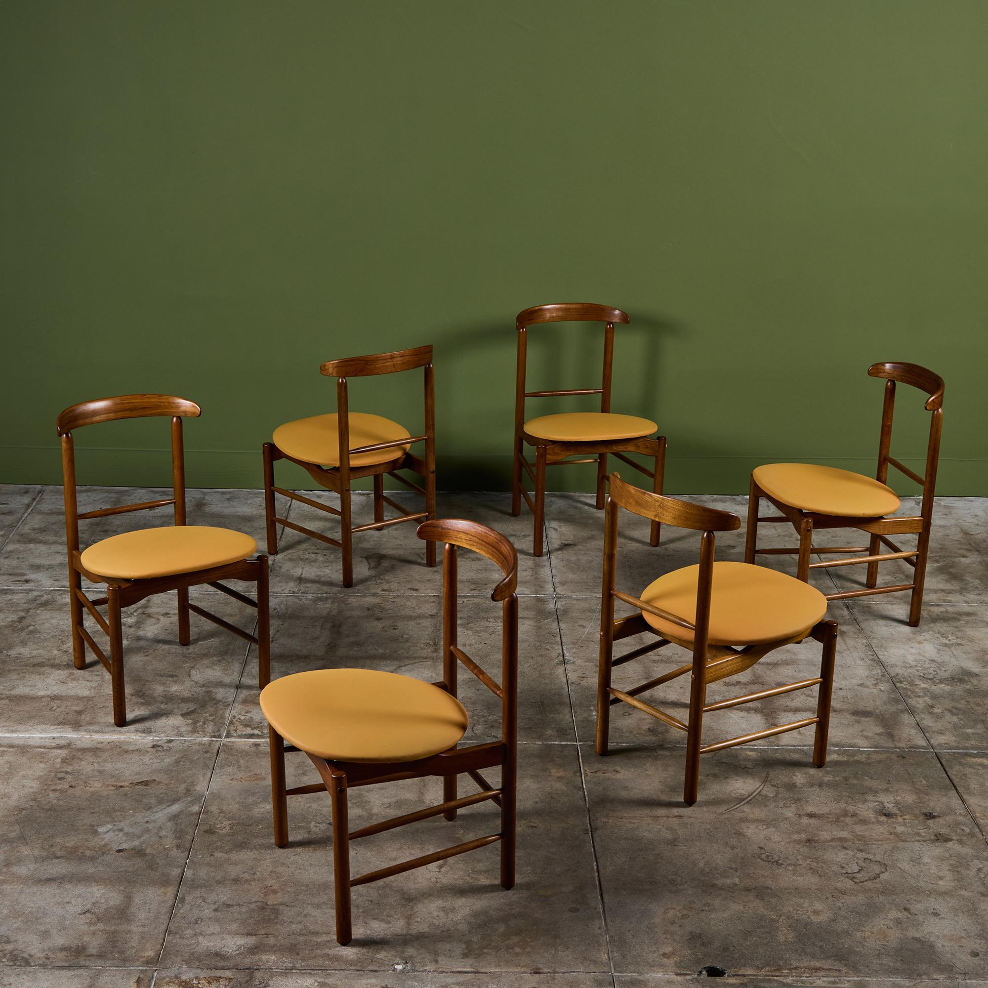 Mid-Century Modern Ensemble de six chaises de salle à manger par Greta M. I&M pour Glenn of California en vente
